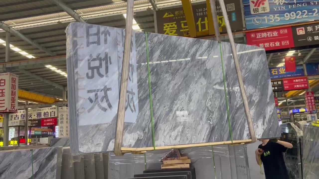 Florence Grey Marble Bardiglio Carrara Big Slab Tile Floor