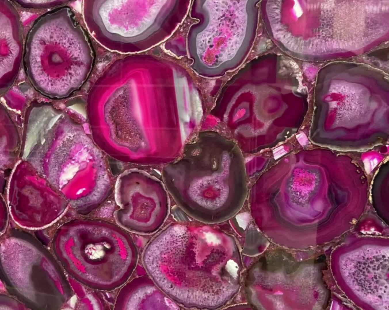 Natural Purple Agate Jade Backlit Slab Semi Precious Stone