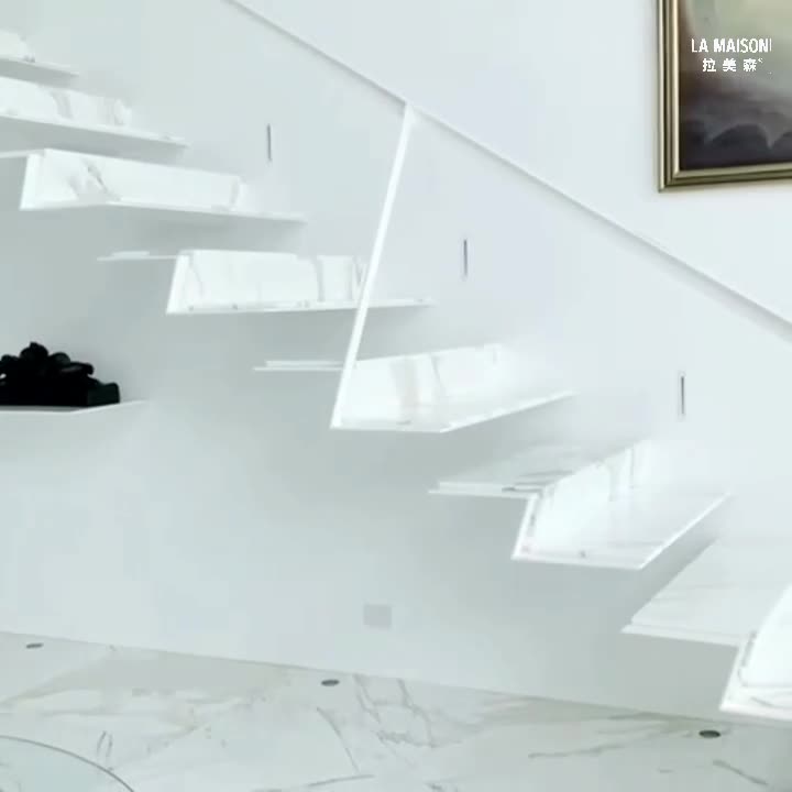 Calacatta White Marble Laminated Composite Ceramic Tiles