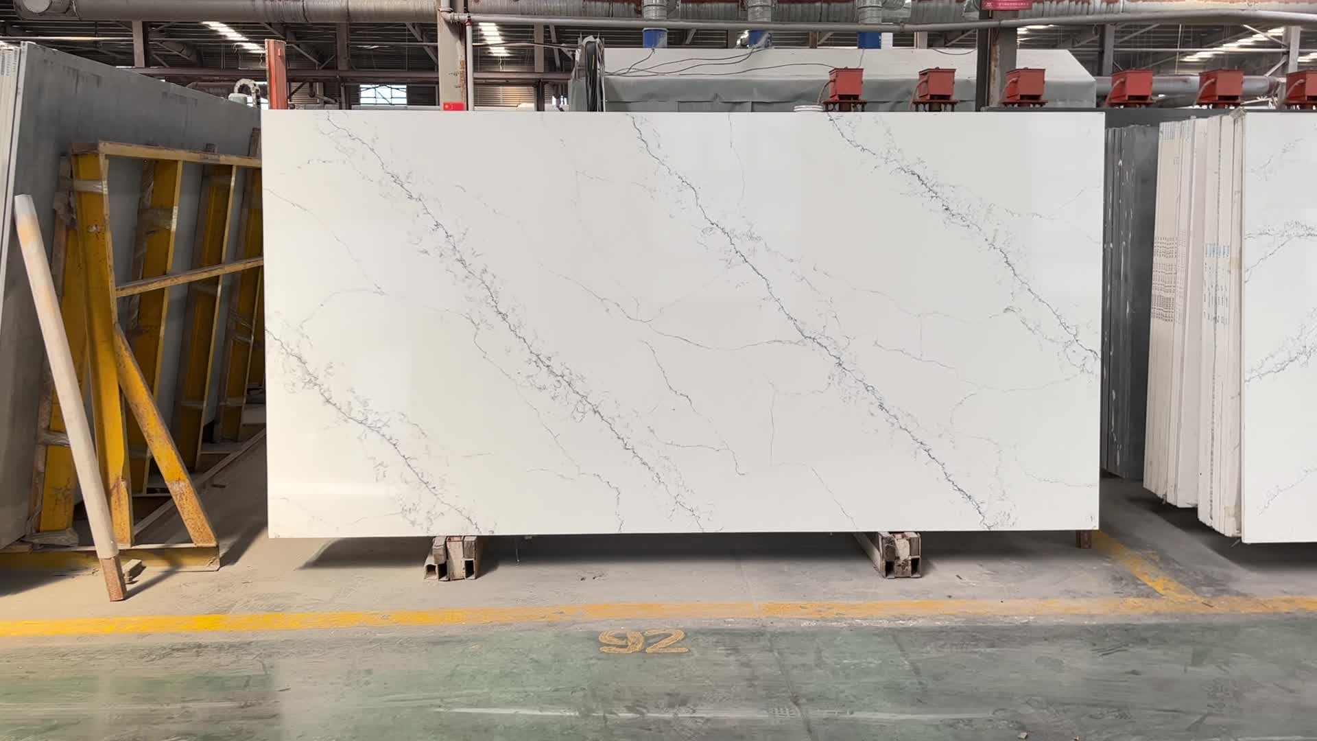 Artificial 3M Calacatta Engineered Quartz Stone Quartz Slabs