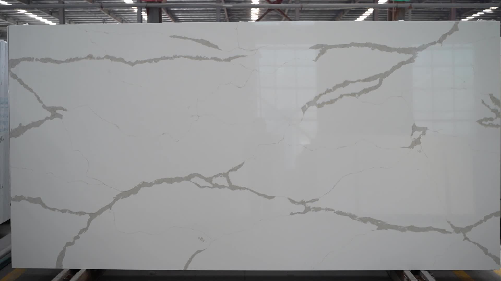 Calacatta Gold Textured Quartz Slab - 12Mm Thicknes