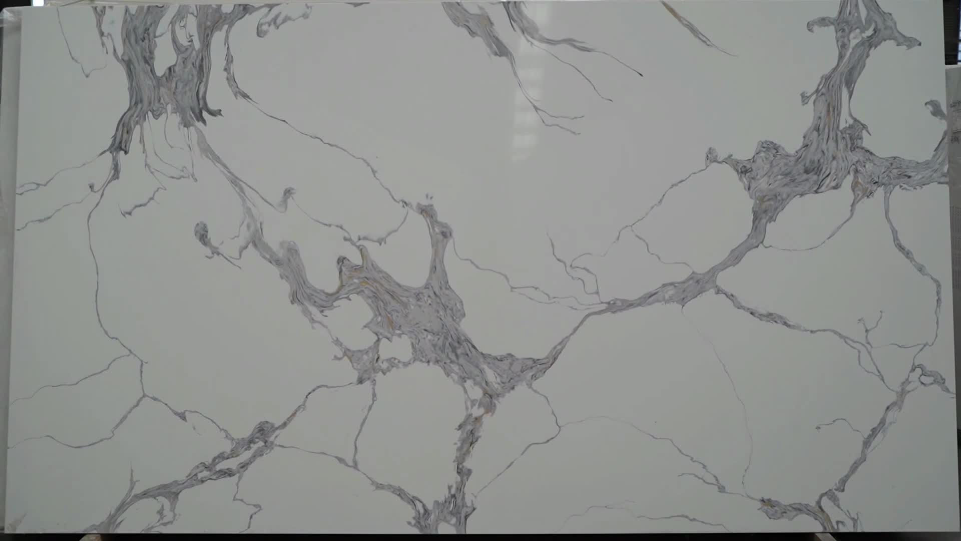 Calacatta White Quartz Stone Slab Engineered Stone
