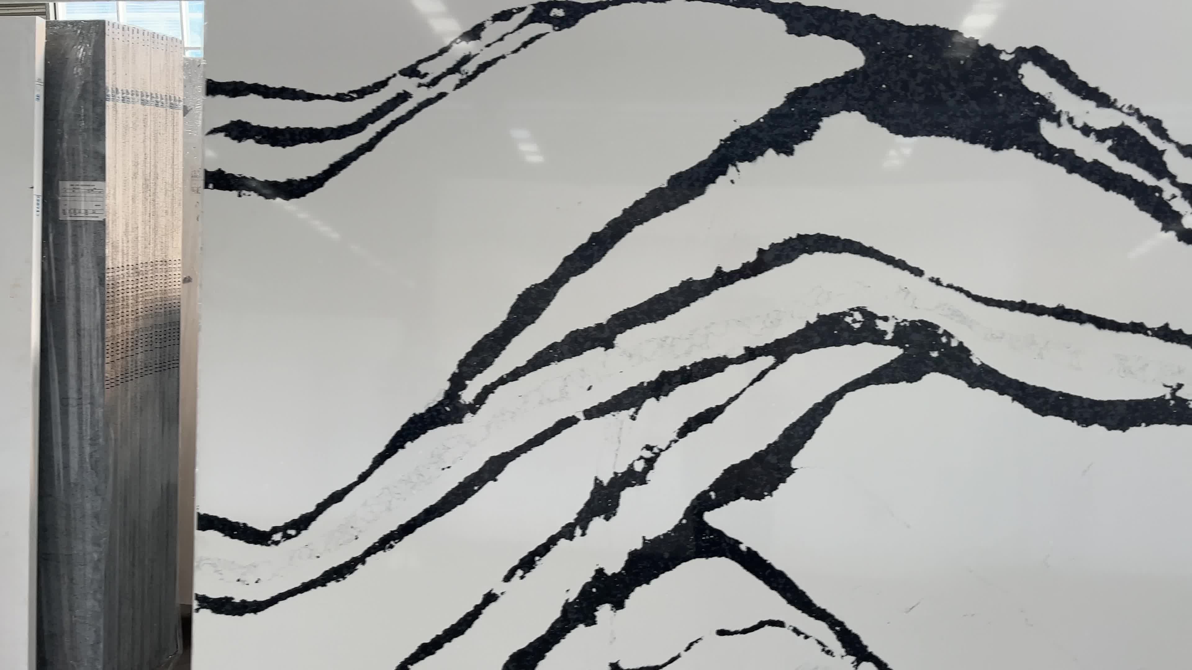 Calcutta Black Quartz Slab Modern Kitchen Quartz Slabs