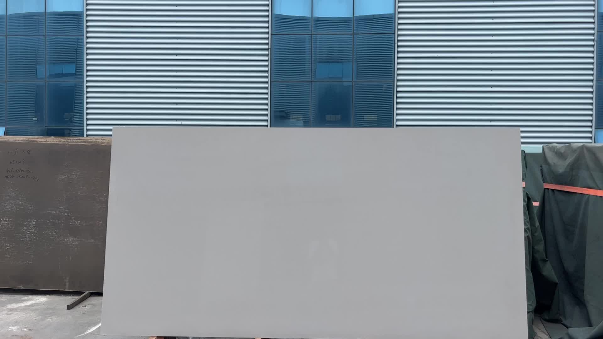 Pure Grey Quartz Stone Slabs  Artificial Stone Slabs