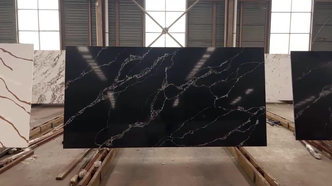 Quartz Black Calacatta For Indoor Design Quartz Slabs