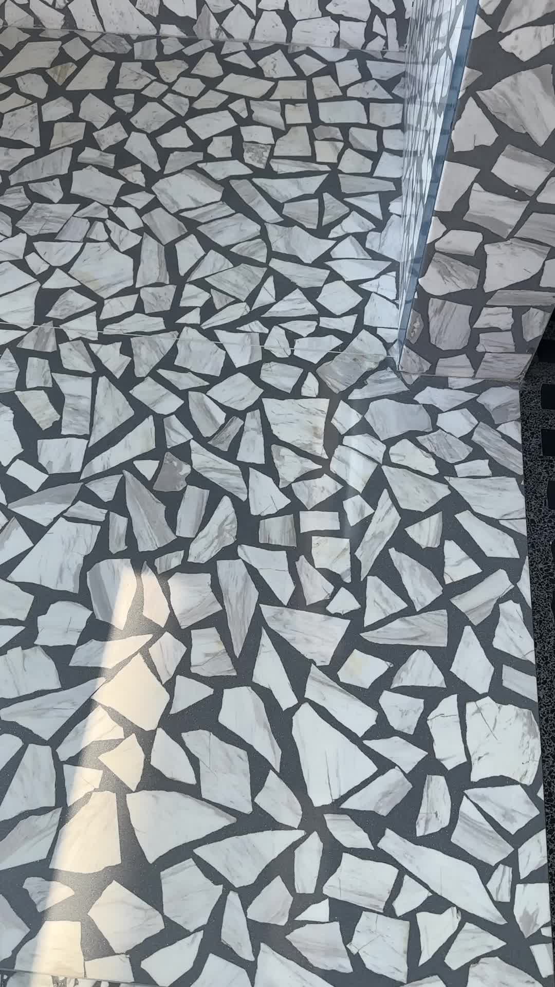 Large Aggregate White Terrazzo Mosaic Terrazzo  Slabs