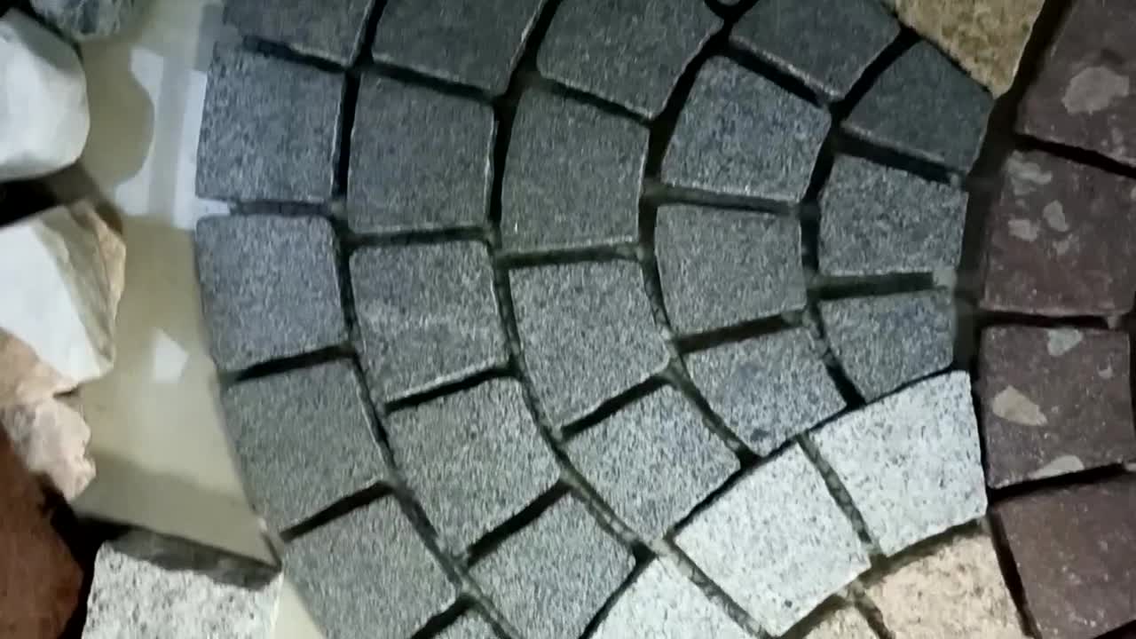 Grey Granite Mesh Cobblestone.Optimustone Grey Mesh Pavers