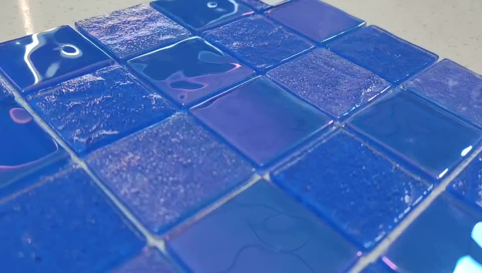 3D Iridescent Glass Mosaic Tiles Swimming Pool Bathroom Wall