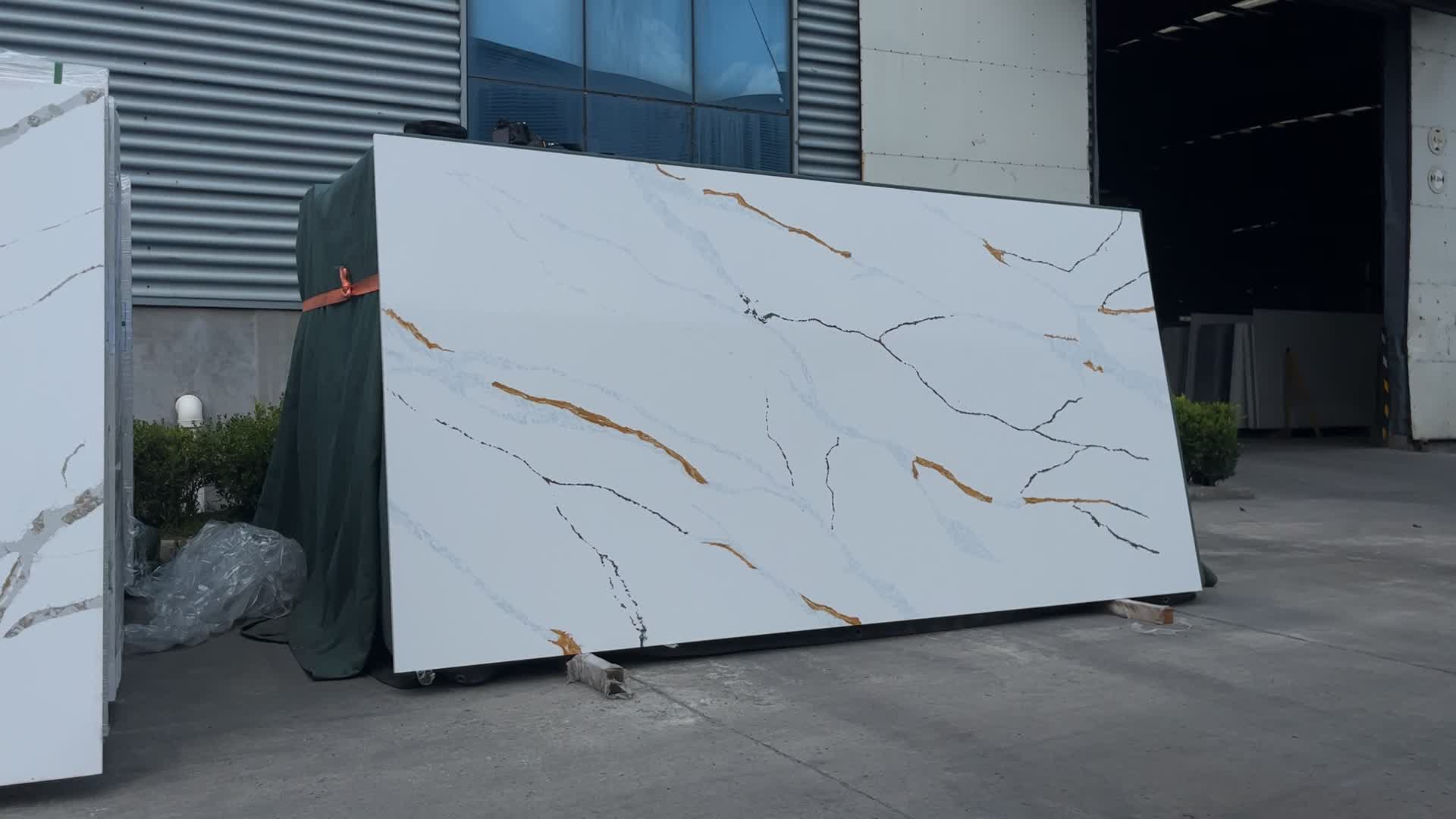 Horizon Calacatta Gold Snow White Quartz  Quartz Slabs
