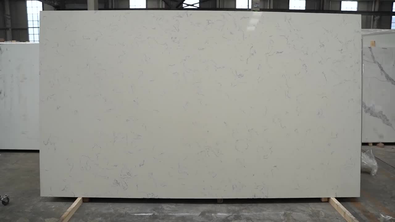 Popular White Quartz Carrara Slabs  Artificial Carrara