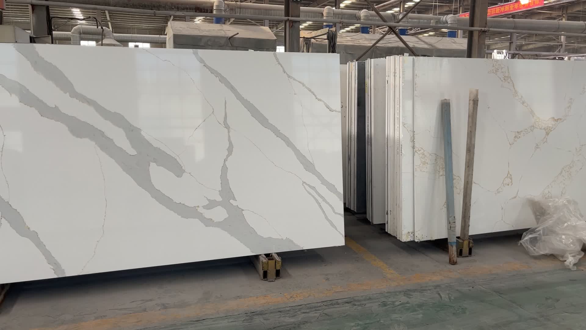 Ribbon Pattern Quartz Calacatta Natural Artificial Carrara