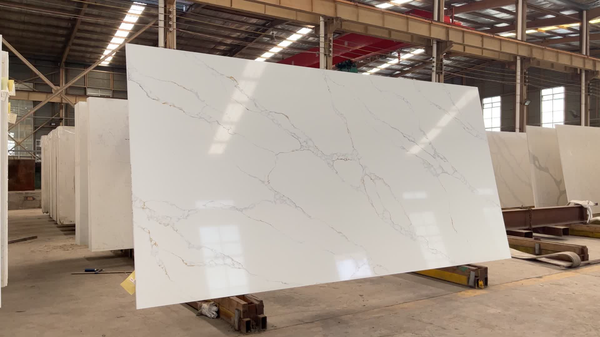 Royal Gold And Grey Quartz Calaccata  Artificial Calacatta