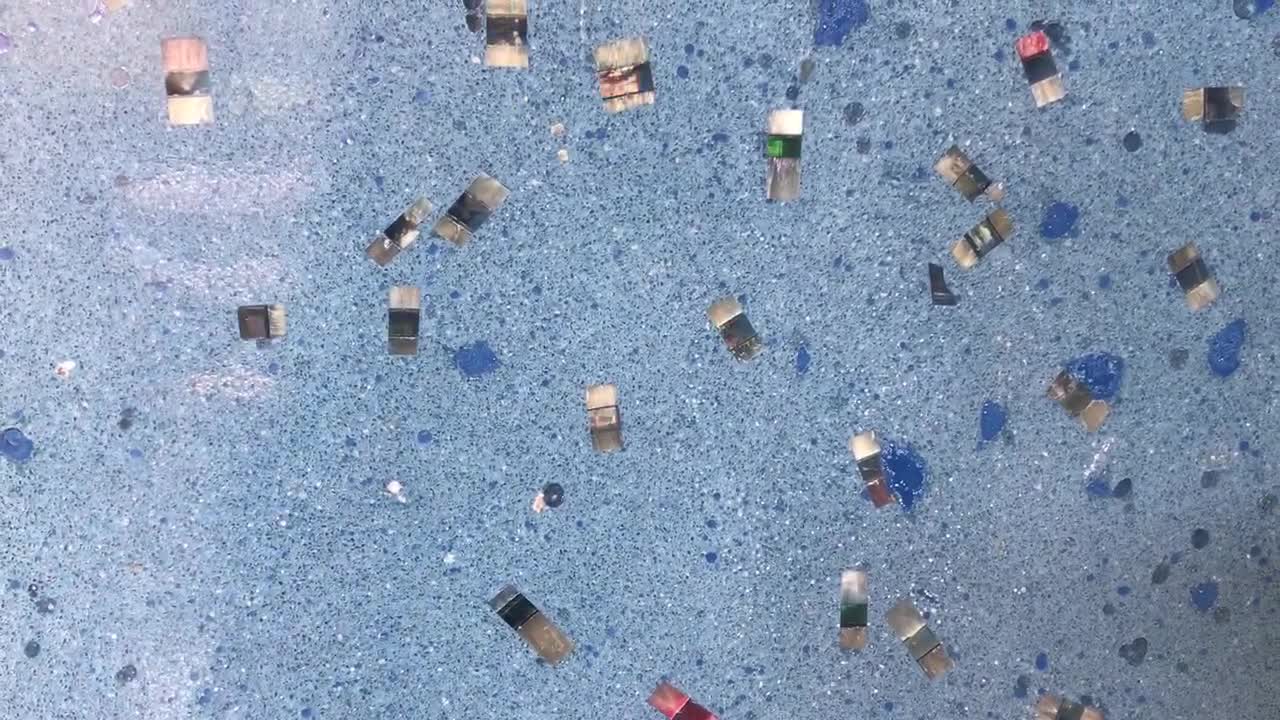 Blue Translucent Light Transmitting Terrazzo Floor Tiles