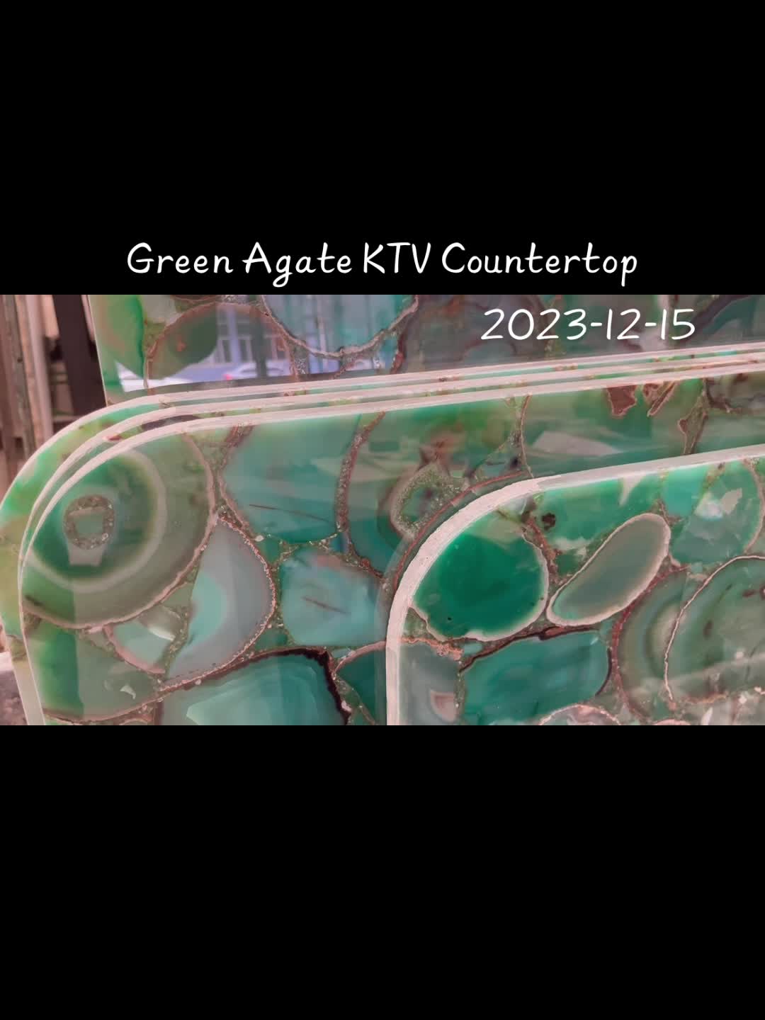 Green Agate Semiprecious Stone Tabletops For KTV Design,Restaurant Table Tops