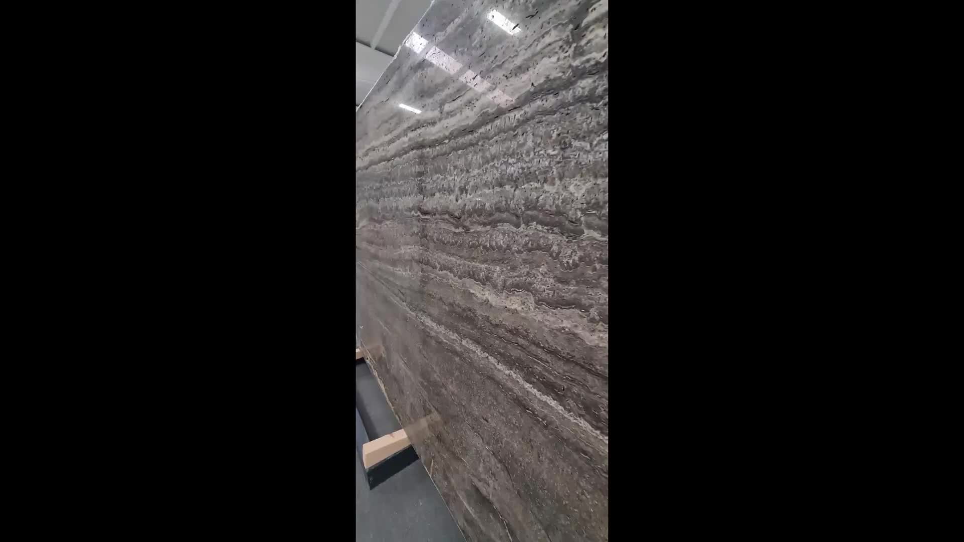Titanium Silver Travertine Slab & Tiles