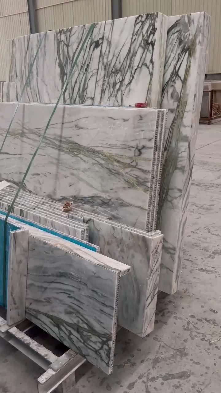 Clivia Marble White Slab Tile Laminated  Honeycomb Panels