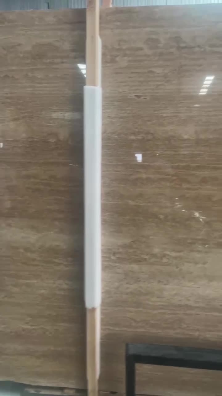 Beige Travertine Slabs Polished Surface