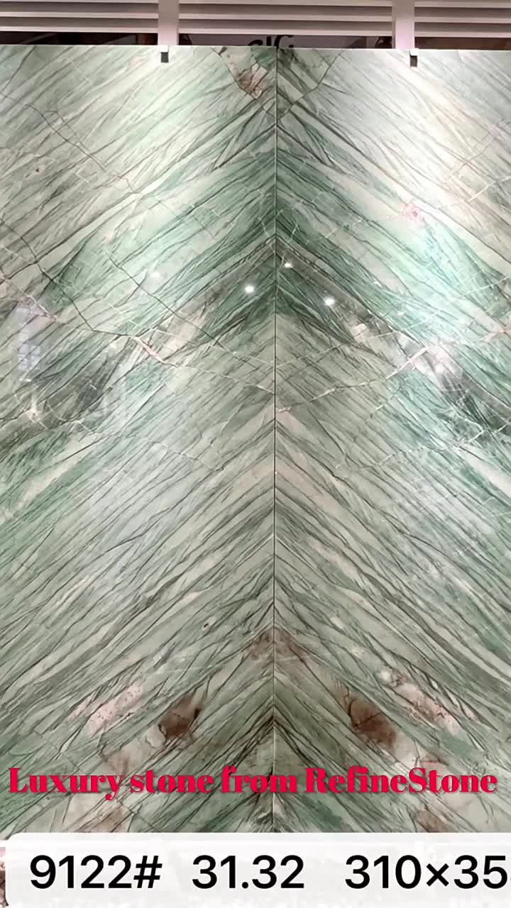 Brazilian Classic Botanic Bordeaux Green Quartzite Slabs