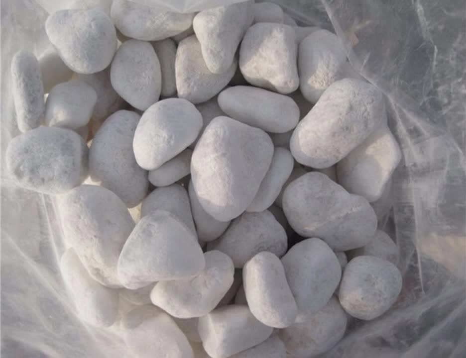 Natural Tumbled Snow White Pebbles For Garden Landscape