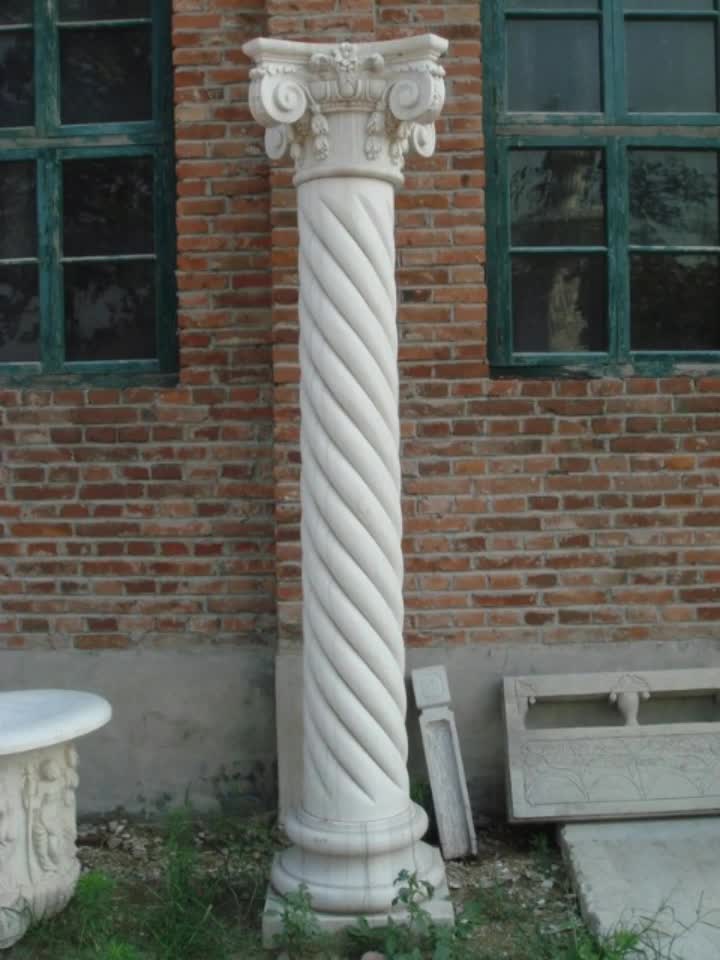 New Design Black Marble Roman Stone Pillar