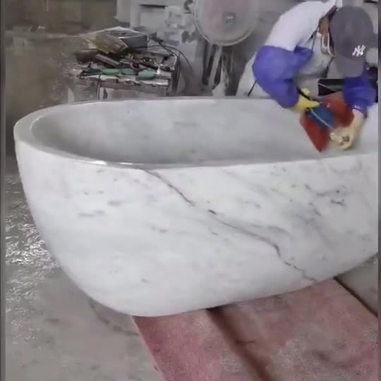 RF Shangri La Green Marble Stone Bathtub For Modern Bathroom