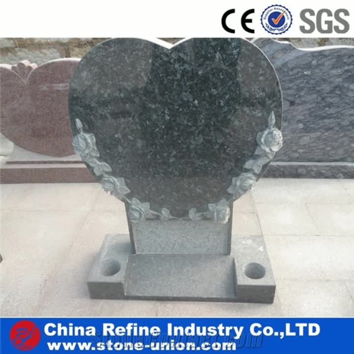 Shanxi Black Granite Russian Style Tombstone Monuments