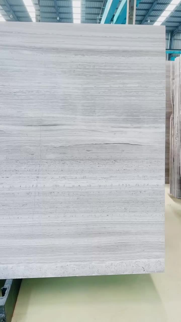 White Wood Vein Polished Marble Wall Slabs For Wall  Tiles