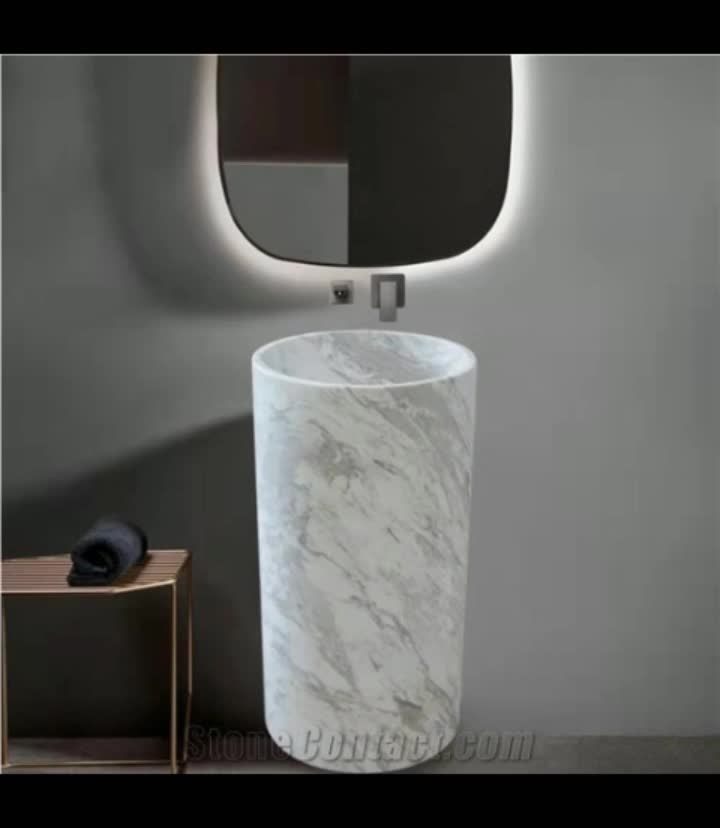 Wholesale Beige Marble Pedestal Basin
