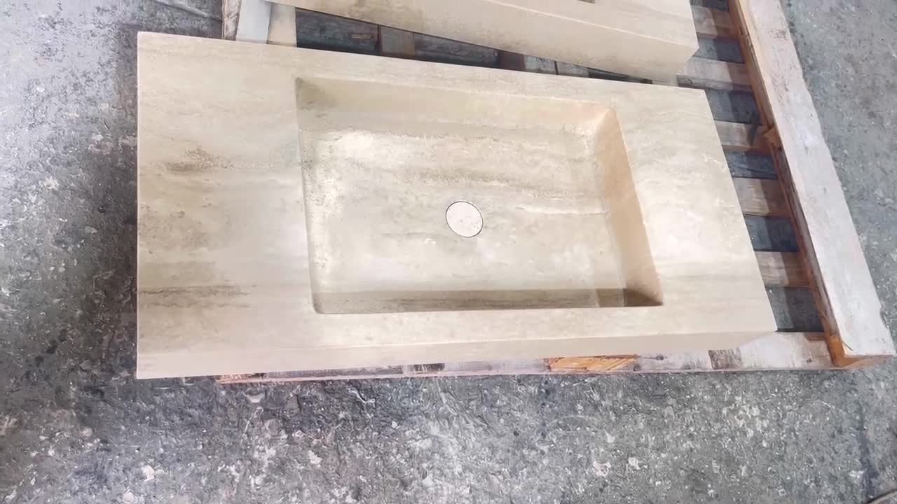 Beige Travertine Stone Wash Basins