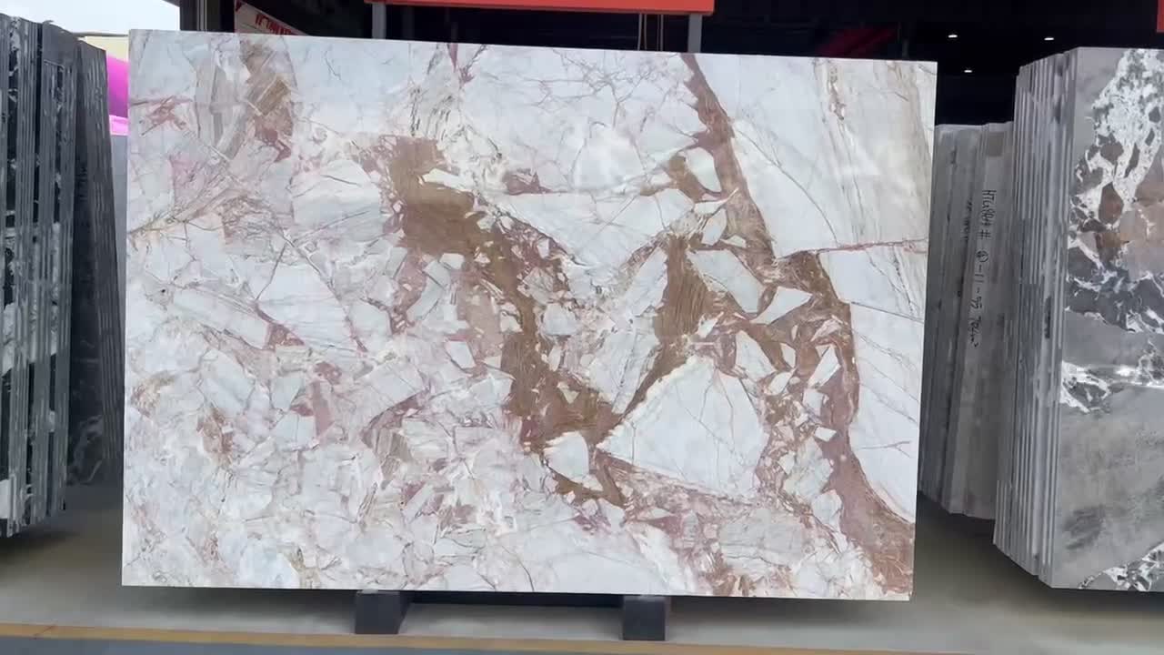Breccia Oniciata Pink Marble Slabs Rossa Oniciata Big Slab Wall Use