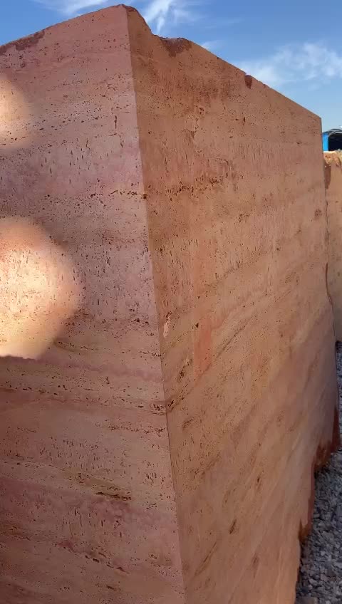 Red Travertine Blocks 1