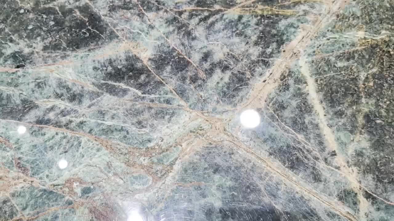 Lighting Green Marble Round Table Custom Tops