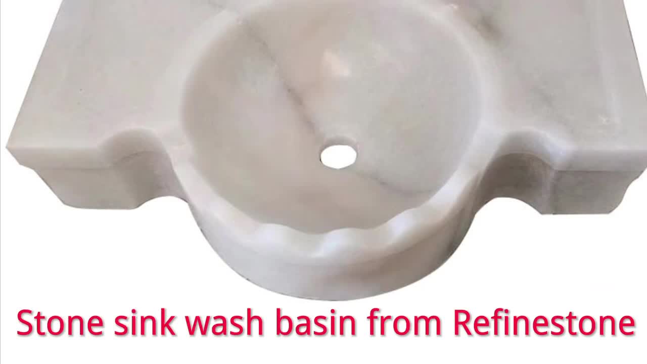 Custom Cheaper Guangxi White Marble  Wash Basin For Bathroom