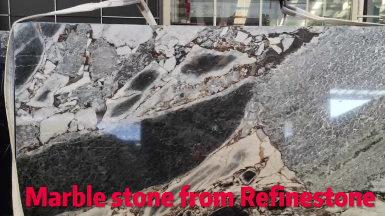 Elephant White With Black And Grey Marble Slabs