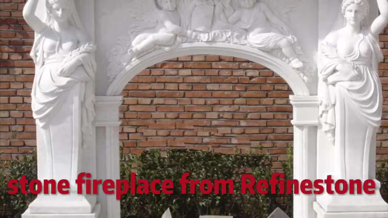 Modern  White Marble Fireplace Mantel For Sales