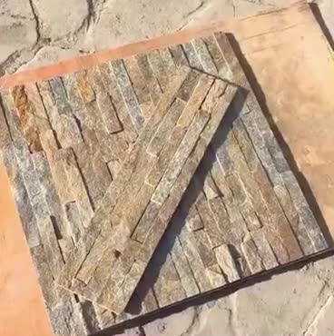 Outdoor Rusty Quartzite Rustic Brick Wall Stack Stone Veneer