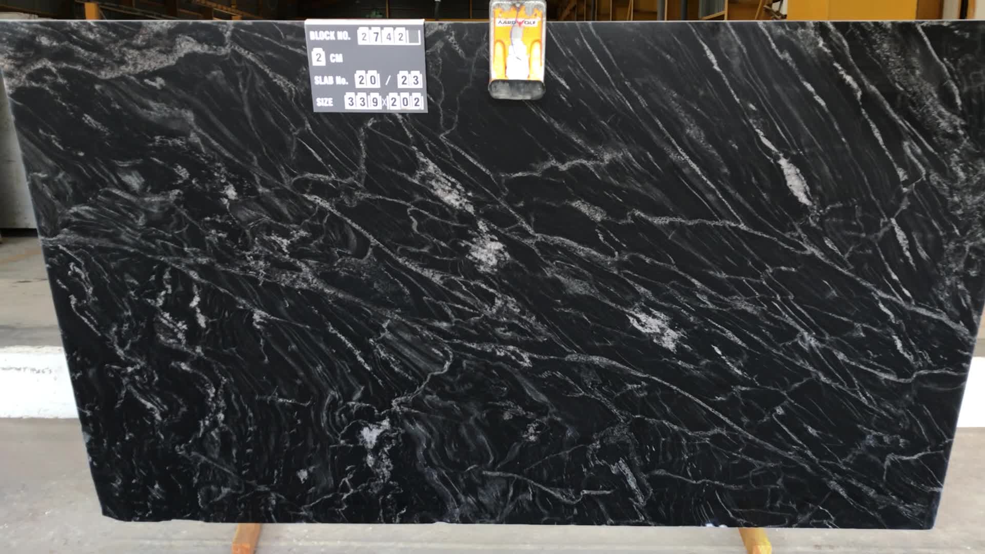 Forest Black Granite Slabs
