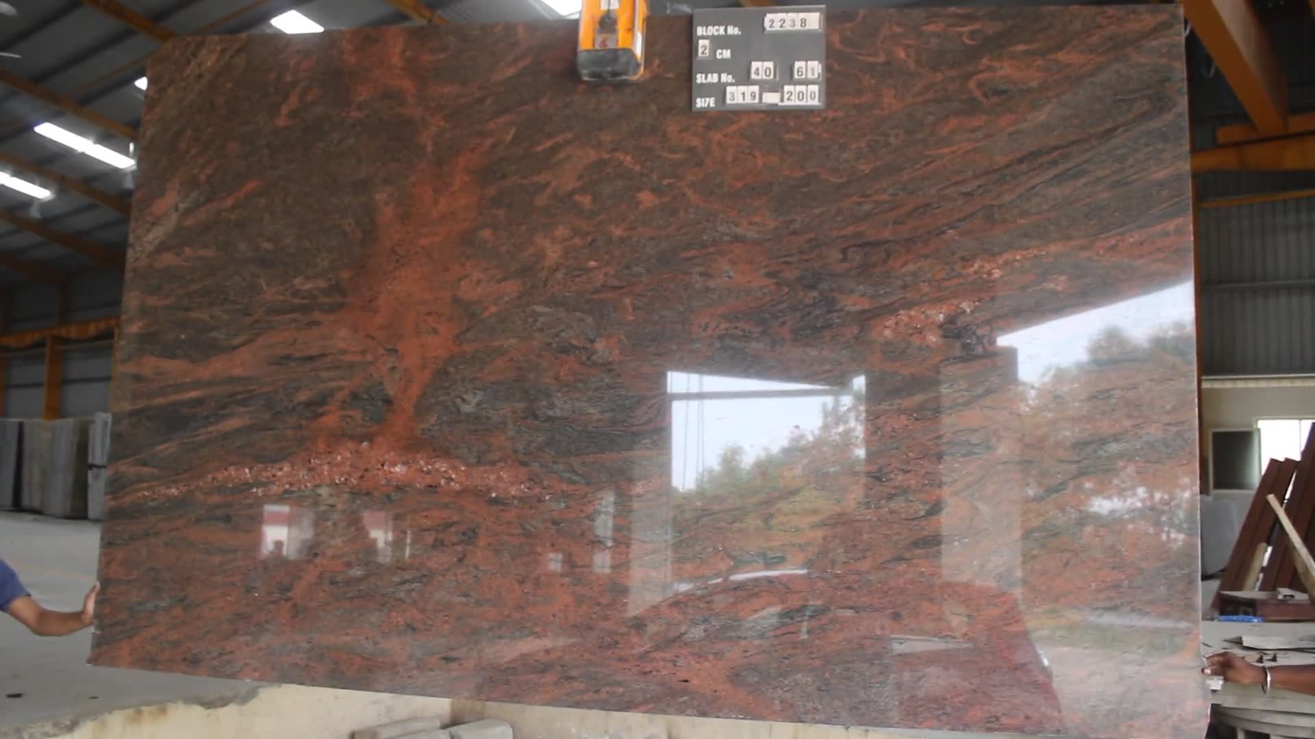 Red Multicolour Granite Slabs