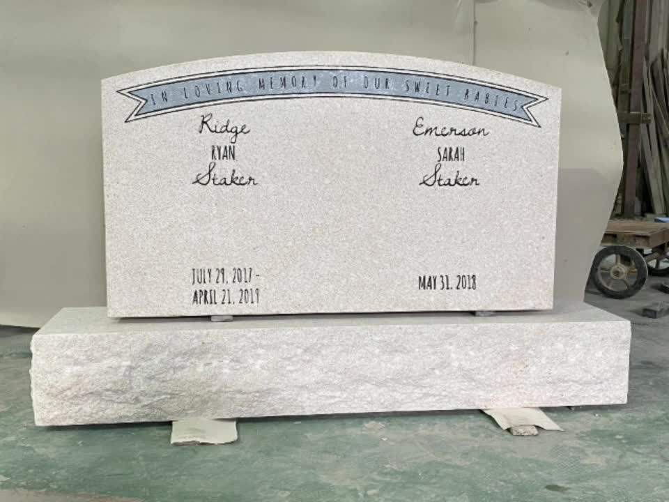 China Black Granite Monuments With Angel Sculpture