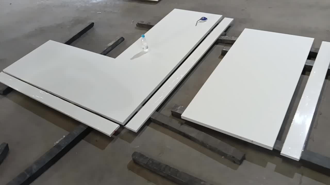 Pure White Quartz Stone Kitchen Countertops