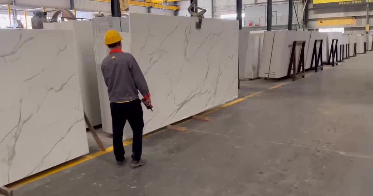 Carrara Quartz Slabs 3200
