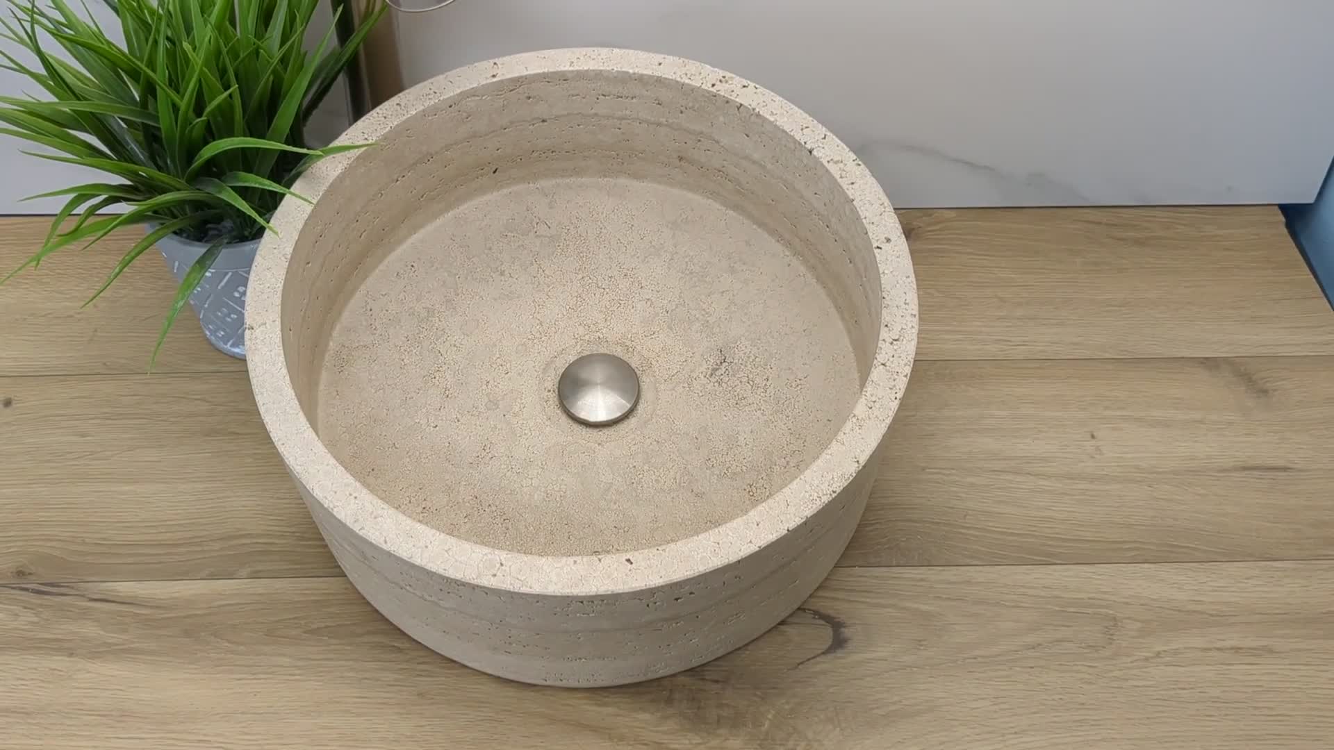 Turkey Beige Travertine Vessel Wash Basin