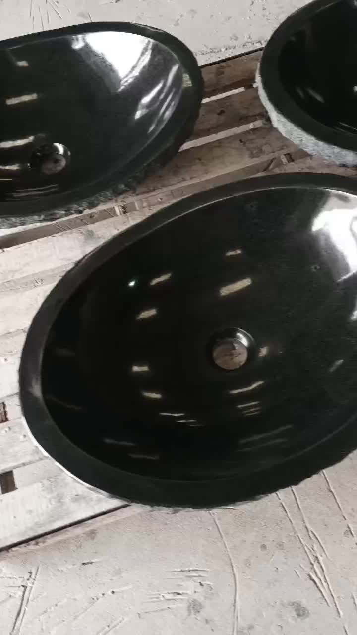 Zhangpu Black Basalt Oval Basin