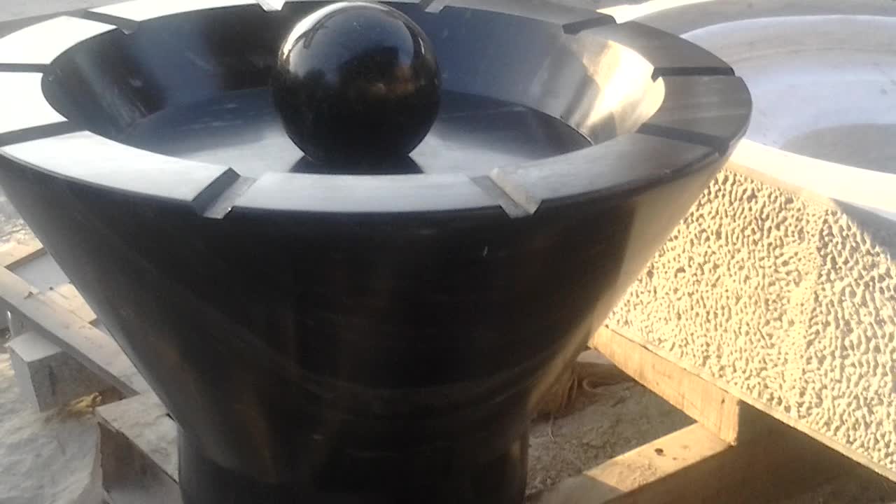 Black Granite Bowl Round Water Feature