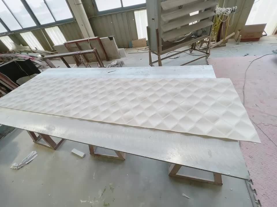 3D CNC Wall Panel Beige Limestone 3D Wall Decor Panels