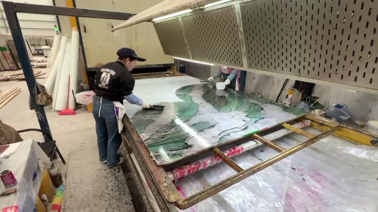 Green Quartzite Botanic Wave  Slabs