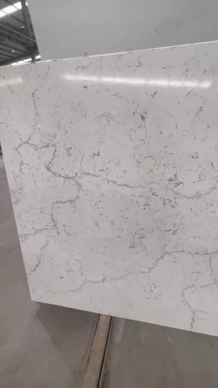 Artificial Statuario Marble Look Quartz Slabs