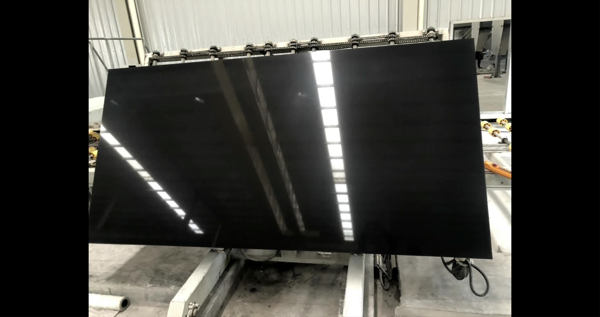 Pure Black Quartz Quartz Slabs