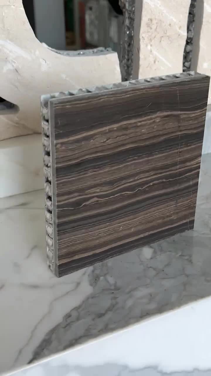 Eramosa Marble Brown Tile Laminated Honeycomb Panels