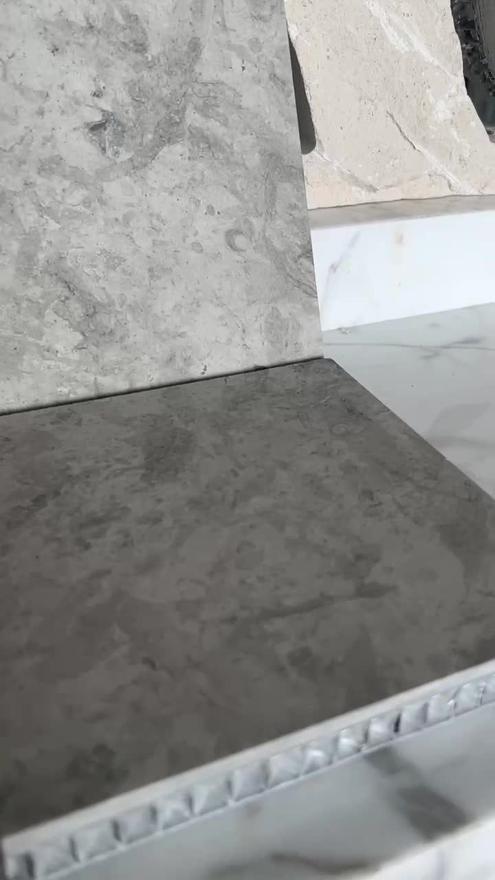 Gary Smoke Limestone Grey Laminated Honeycomb Panels